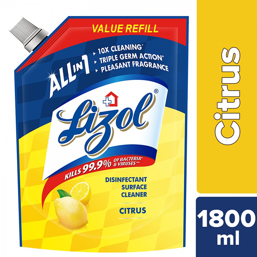 Lizol All In One Disinfectant Surface Cleaner Liquid - Citrus