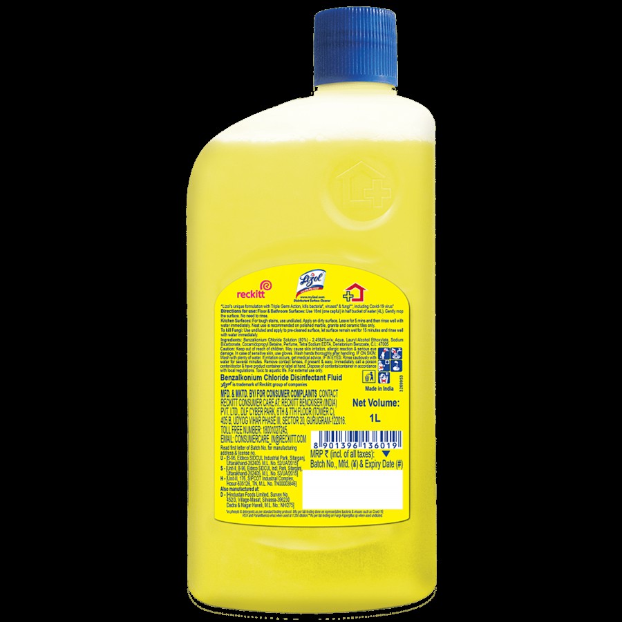 Lizol Disinfectant Surface & Floor Cleaner Liquid Citrus + Floral