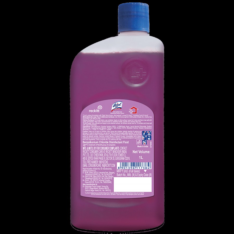 Lizol Disinfectant Surface & Floor Cleaner Liquid Floral 975 ml + Lavender 975 ml