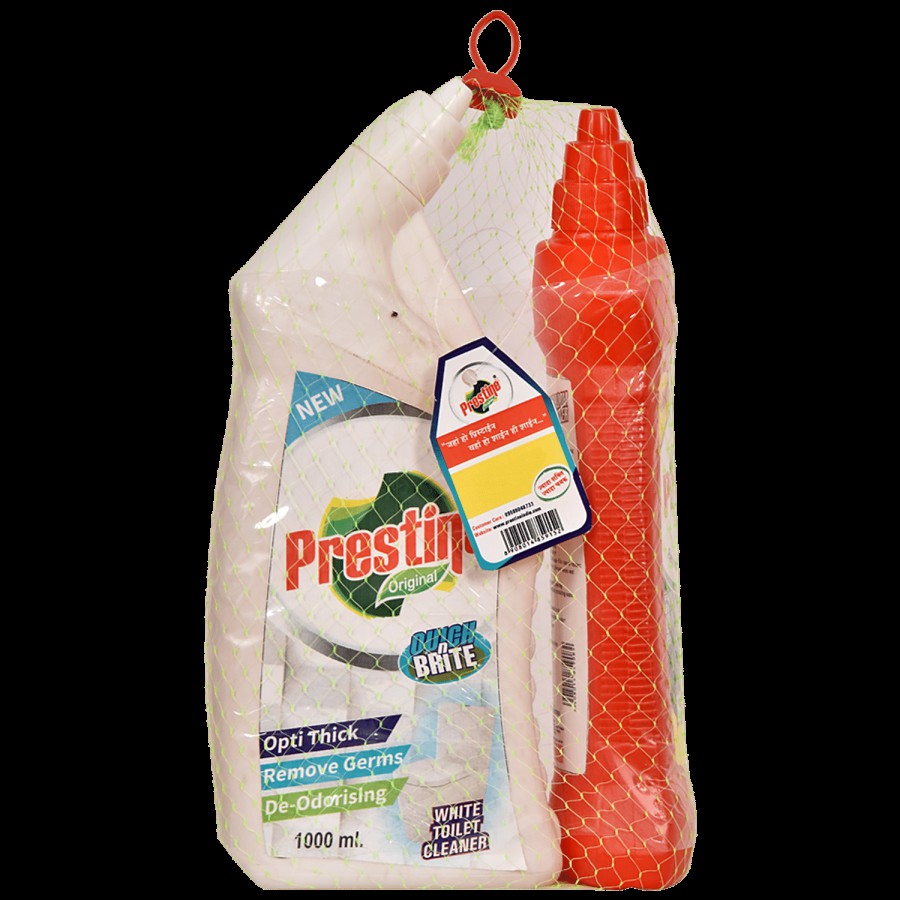 Prestine White Toilet Cleaner + Red Bathroom Cleaner