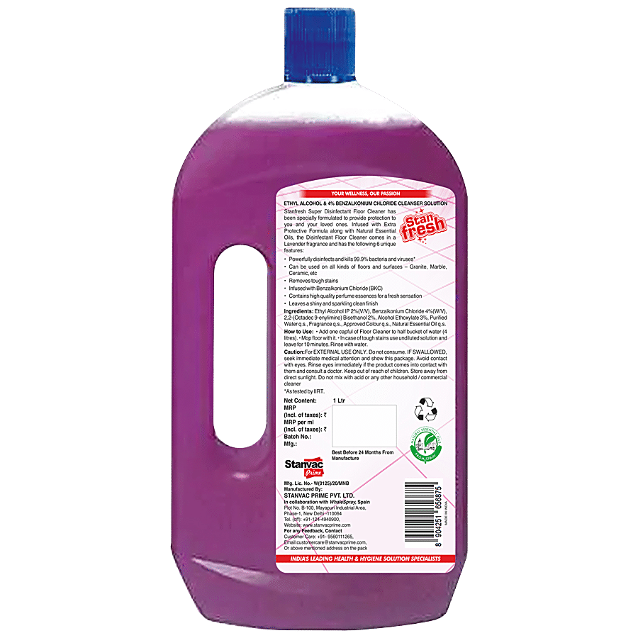 STANFRESH Super Disinfectant Floor Cleaner & Super 6 In 1 Toilet Cleaner - Lavender & Rose World