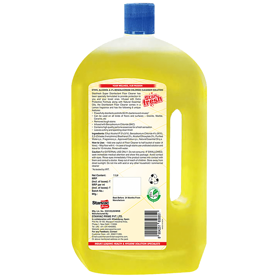 STANFRESH Super Disinfectant Floor Cleaner & Super 6 In 1 Toilet Cleaner - Lemon & Rose World