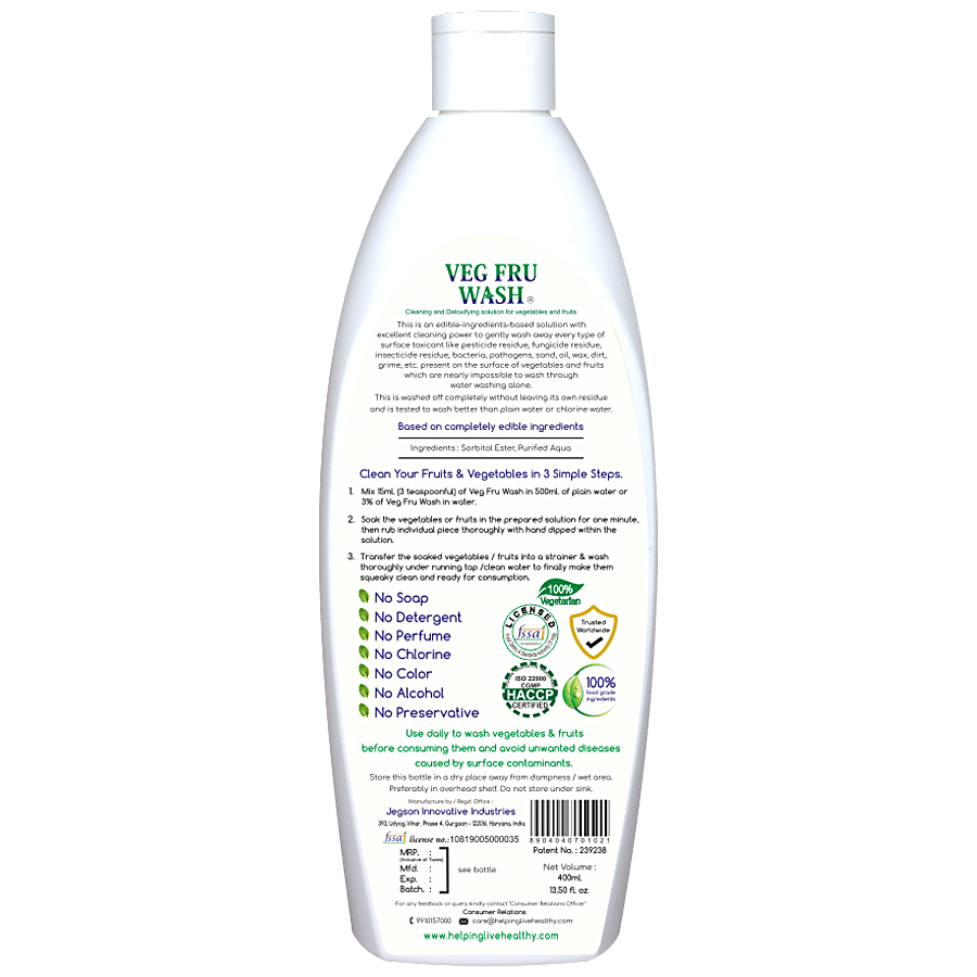 Veg Fru Wash Cleaning & Detoxifying Solution for Vegetables & Fruits