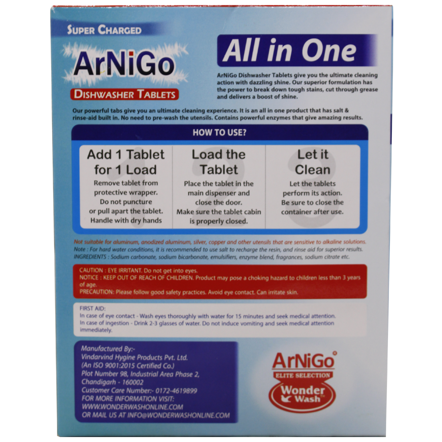 ARNIGO Dishwasher Tablets With Superior Gloss & Sparkling Agents