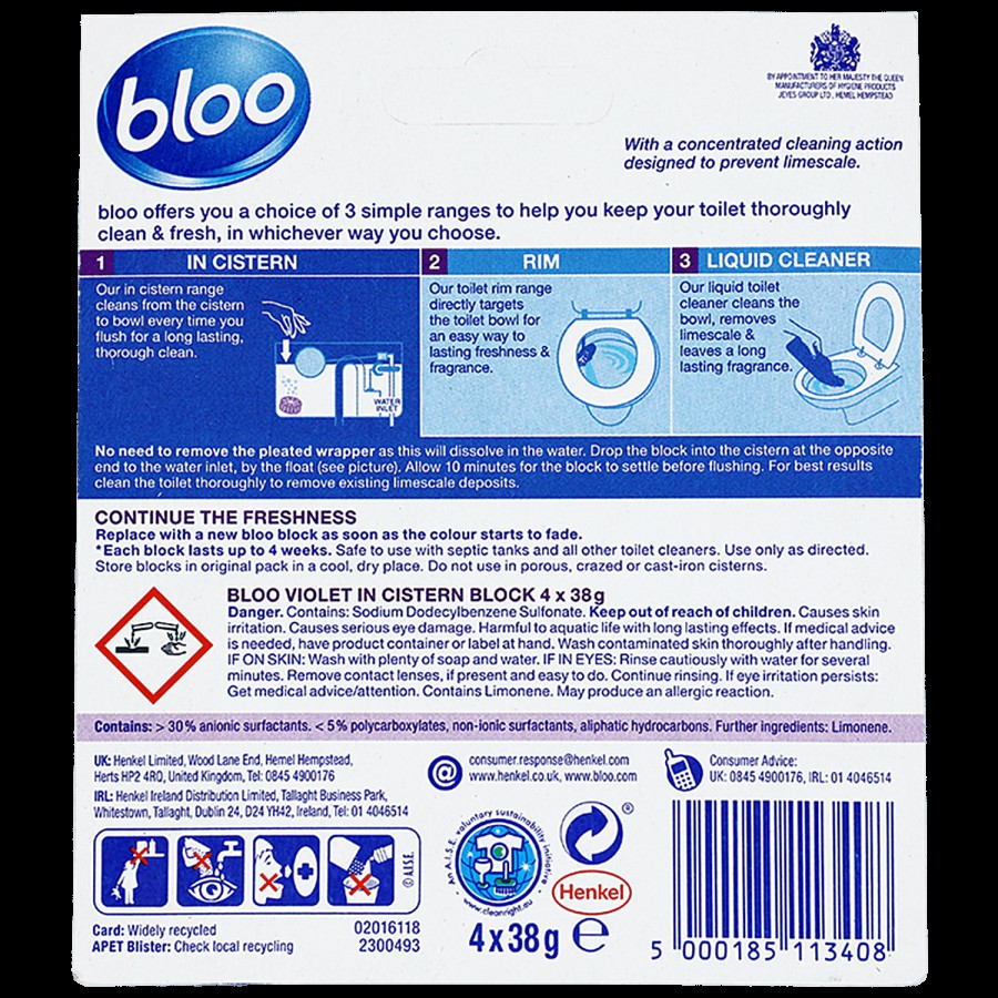 Bloo Acticlean In Cistern Toilet Block - Purple