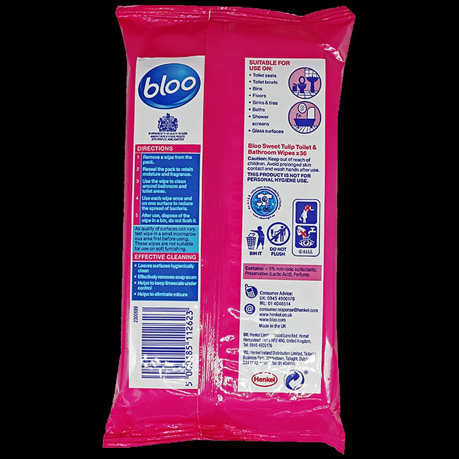 Bloo Toilet & Bathroom Wipes - Sweet Tulip