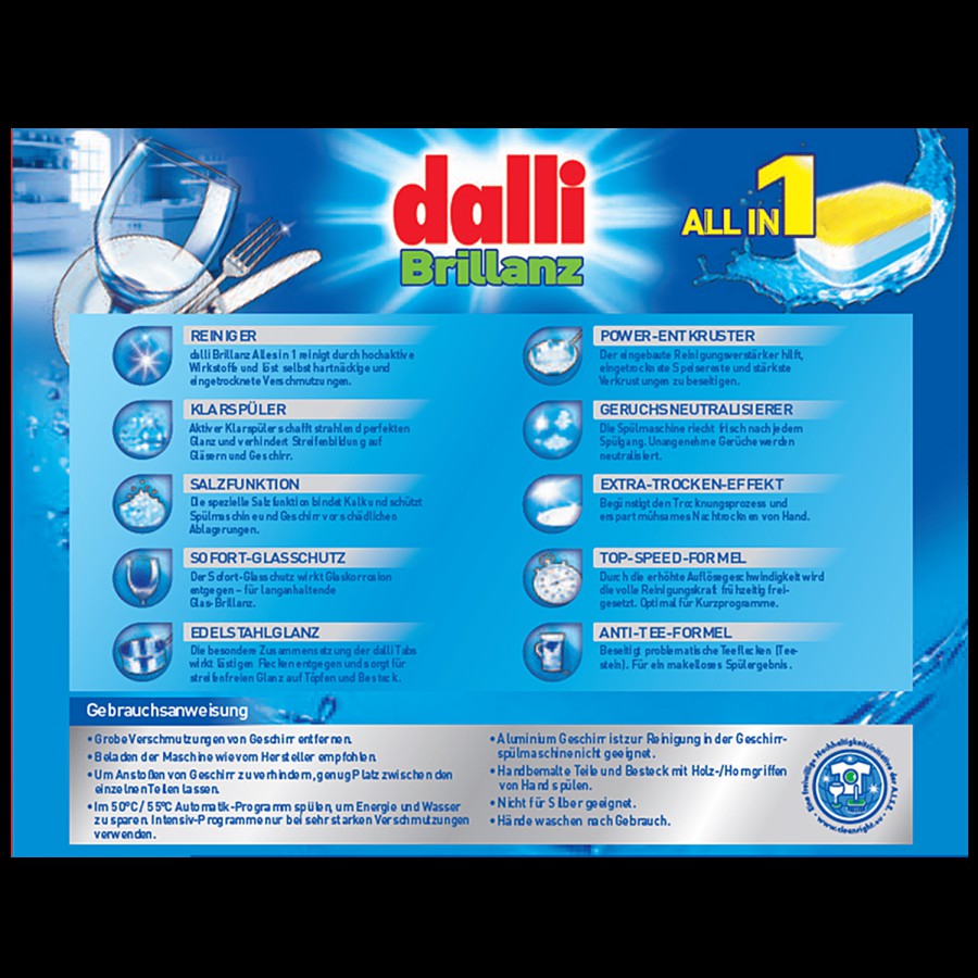 Dalli Dishwasher Tablets - Brillanz All In One Automatic