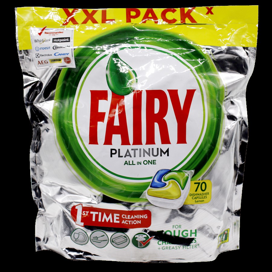 Fairy Platinum XXL Pack All In One Dishwasher Tablets - Lemon