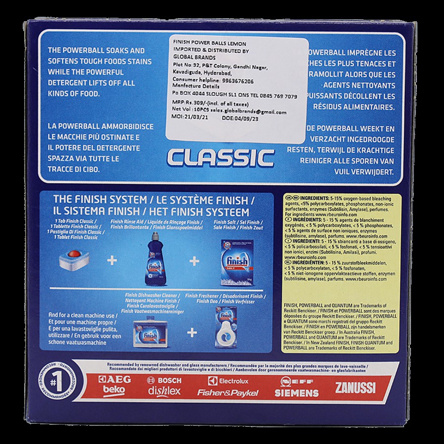 Finish Classic Dishwasher Tablet - Removes Tough Stains