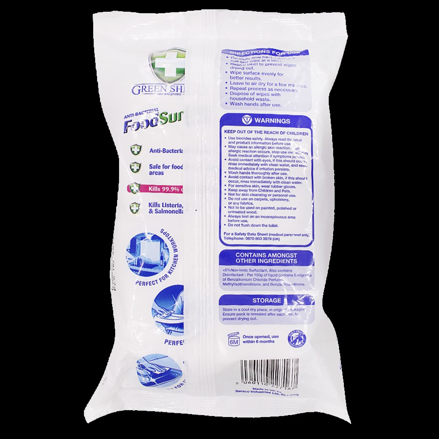 Green Shield Food Surface Wipes - 40% Extra Free