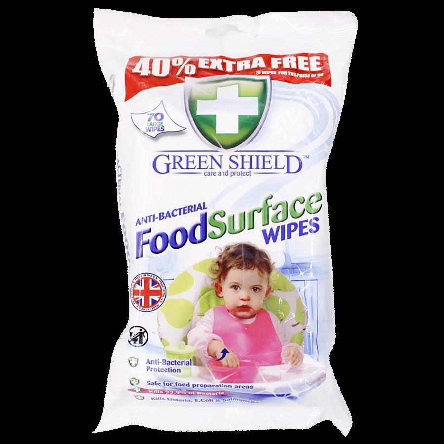 Green Shield Food Surface Wipes - 40% Extra Free