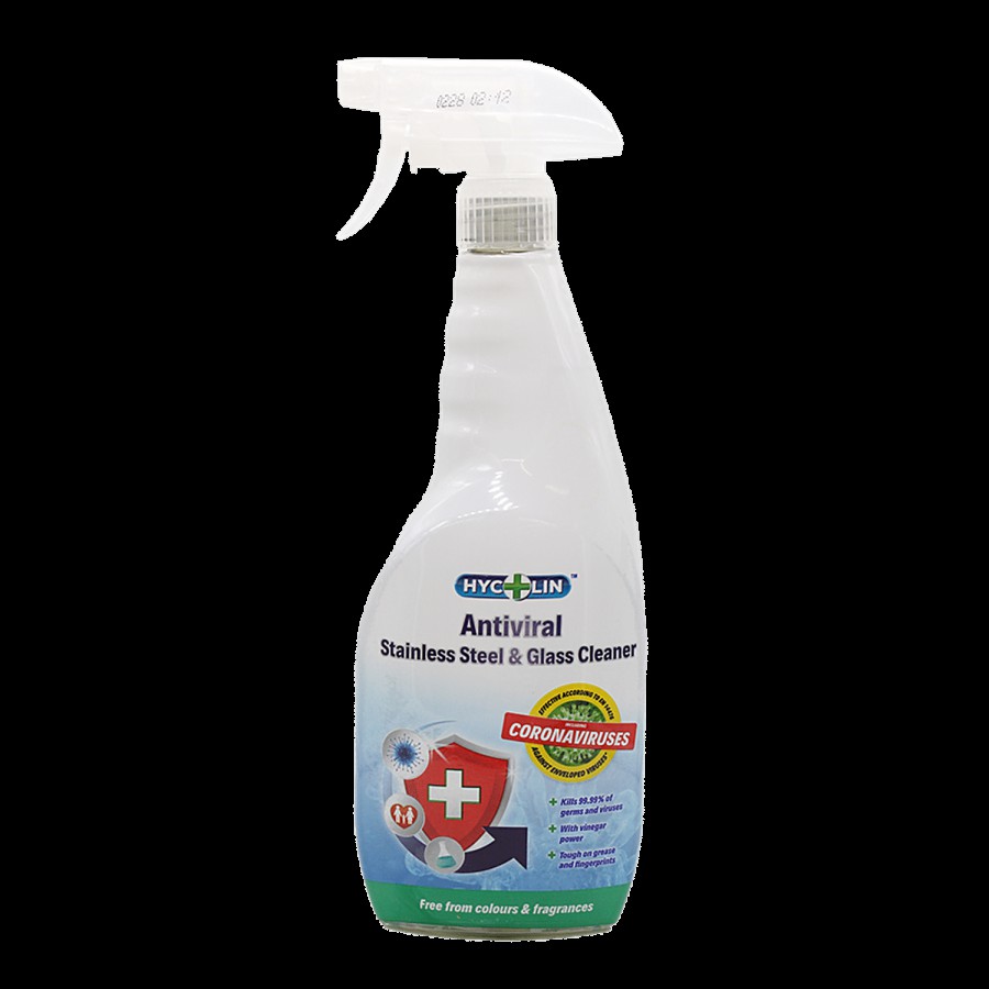 Hycolin Antiviral Stainless Steel & Glass Cleaner - Fragrance & Colour Free