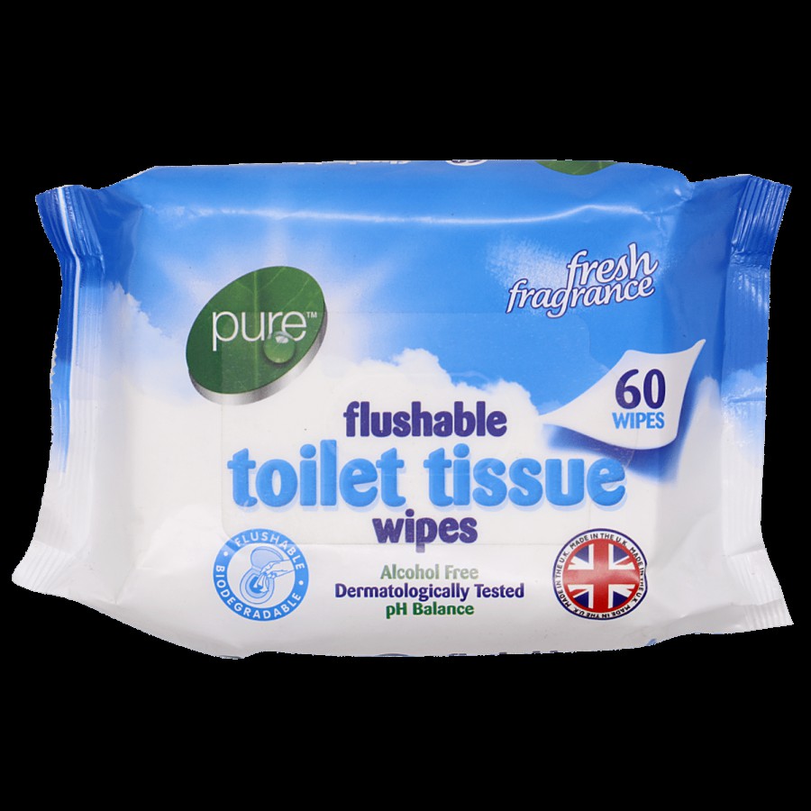 Pure Wipes Flushable Toilet Wipes - Imported