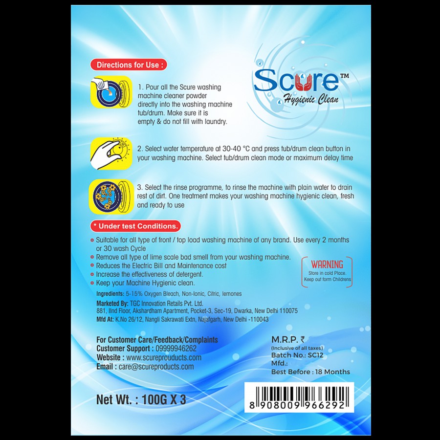 SCURE Washing Machine Cleaner