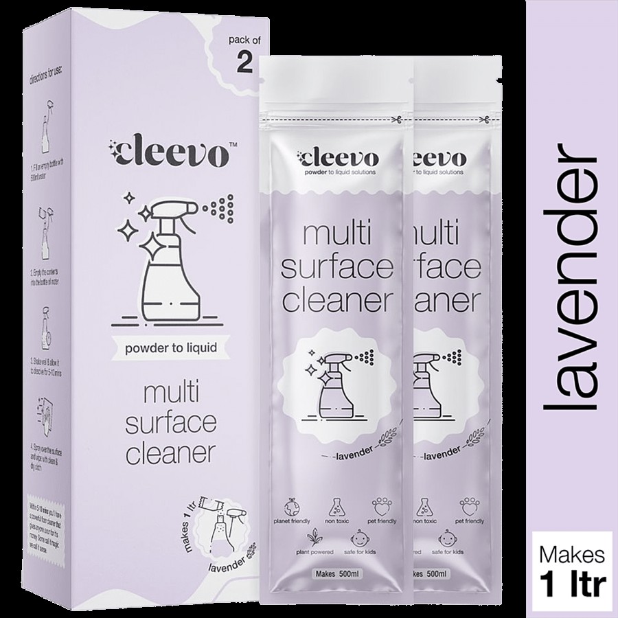 Cleevo Powder To Liquid Multi Surface Cleaner - Lavender