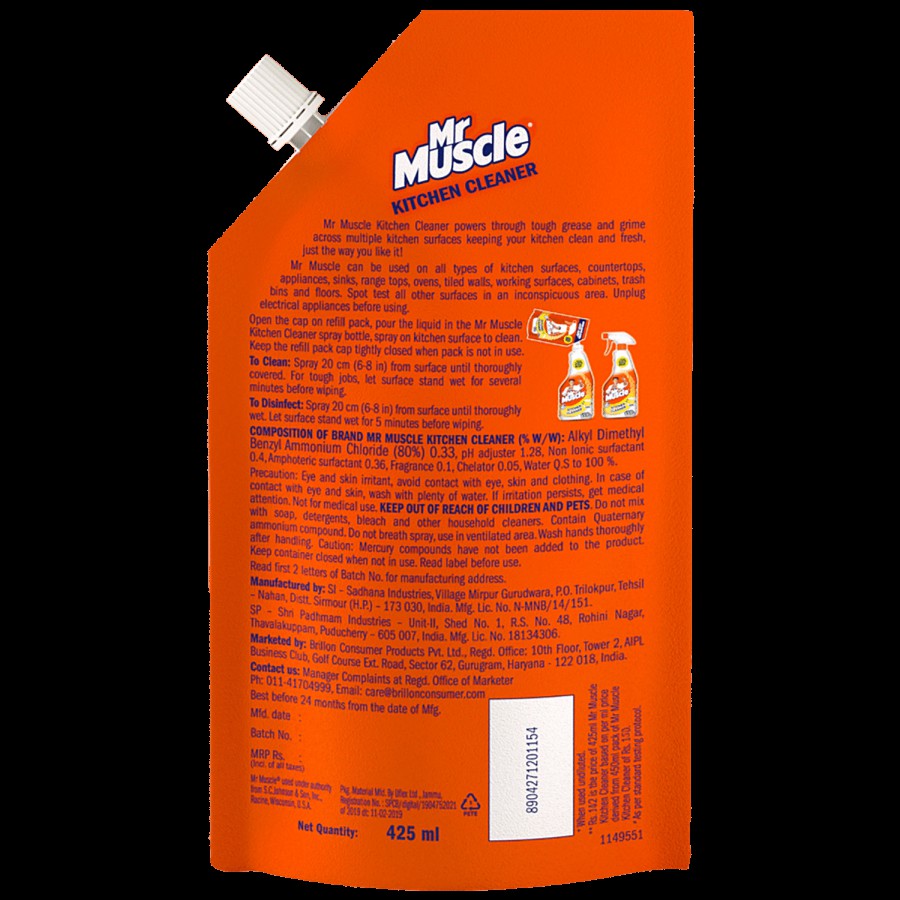 Mr. Muscle Kitchen Cleaner-Removes Tough Stains & Grease