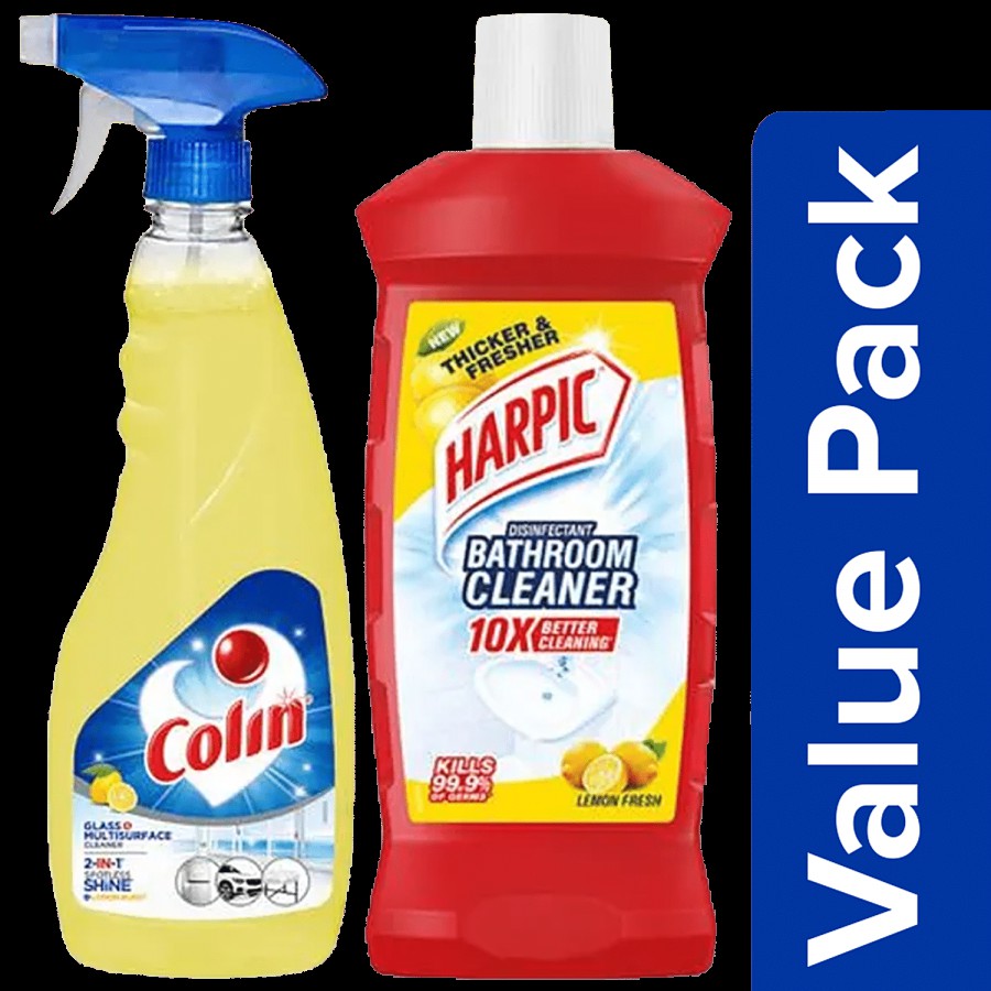 bb Combo Colin Glass &Multisurface Cleaner 500ml +Harpic Disinfectant Bathroom Cleaner 1L