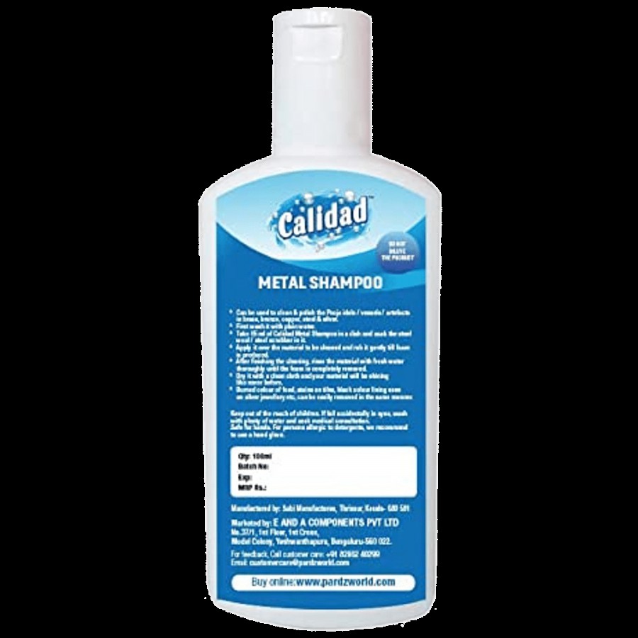 Calidad Metal Shampoo Liquid - Cleans & Provides Shine To Materials