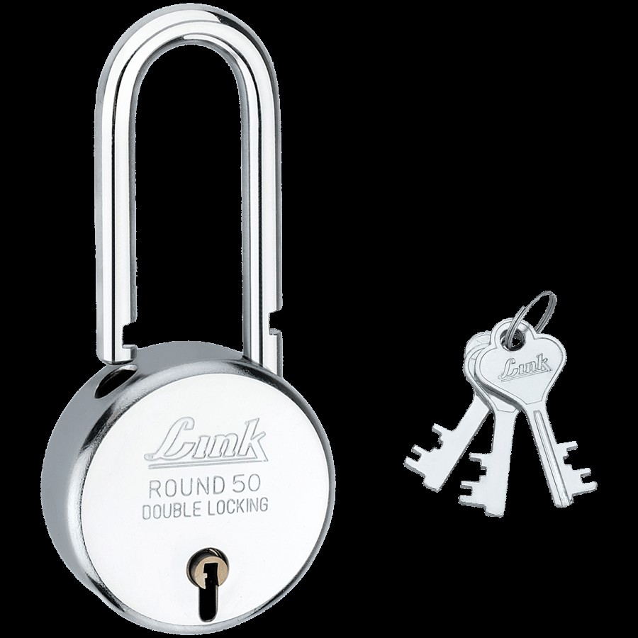 Link Round 50 mm Double Locking Padlock - With 3 Keys