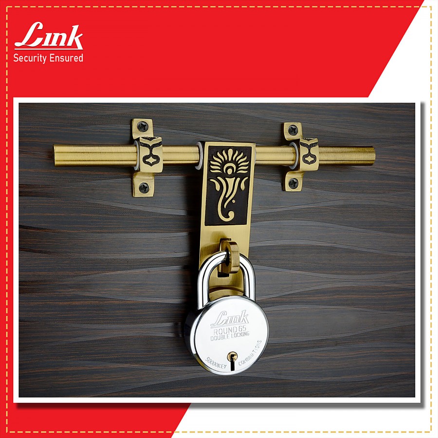 Link Round 65 mm Double Locking Padlock - With 3 Keys