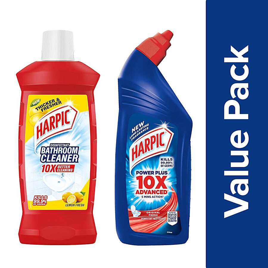 Harpic Bathroom Cleaner Lemon 1 L + Toilet Cleaner