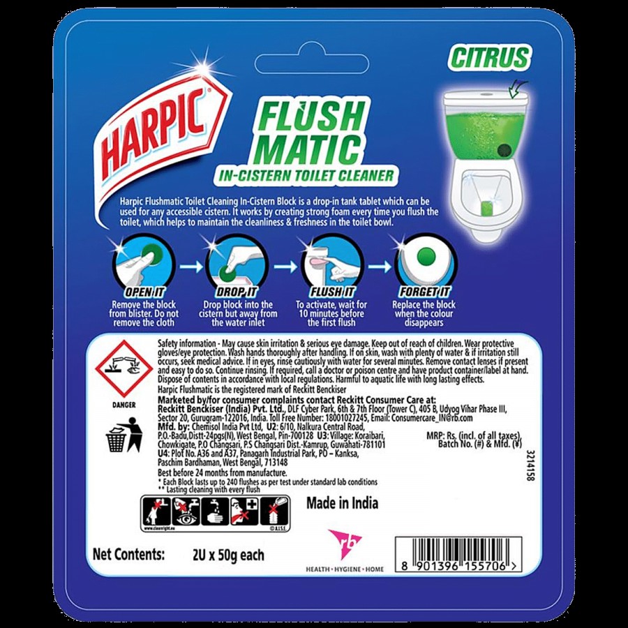 Harpic Flushmatic In-Cistern Toilet Cleaner Block