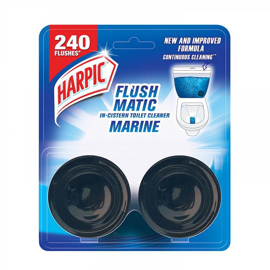 Harpic Flushmatic In-Cistern Toilet Cleaner Block - Marine