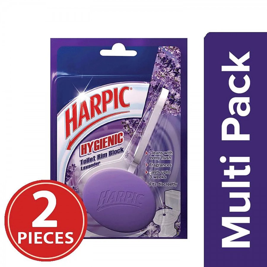 Harpic Hygienic Toilet Cleaner Rim Block - Lavender