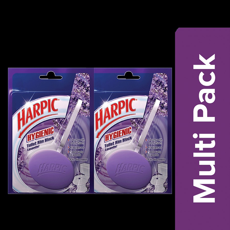 Harpic Hygienic Toilet Cleaner Rim Block - Lavender