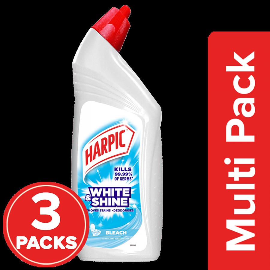 Harpic White & Shine Disinfectant Toilet Cleaner - Liquid Bleach