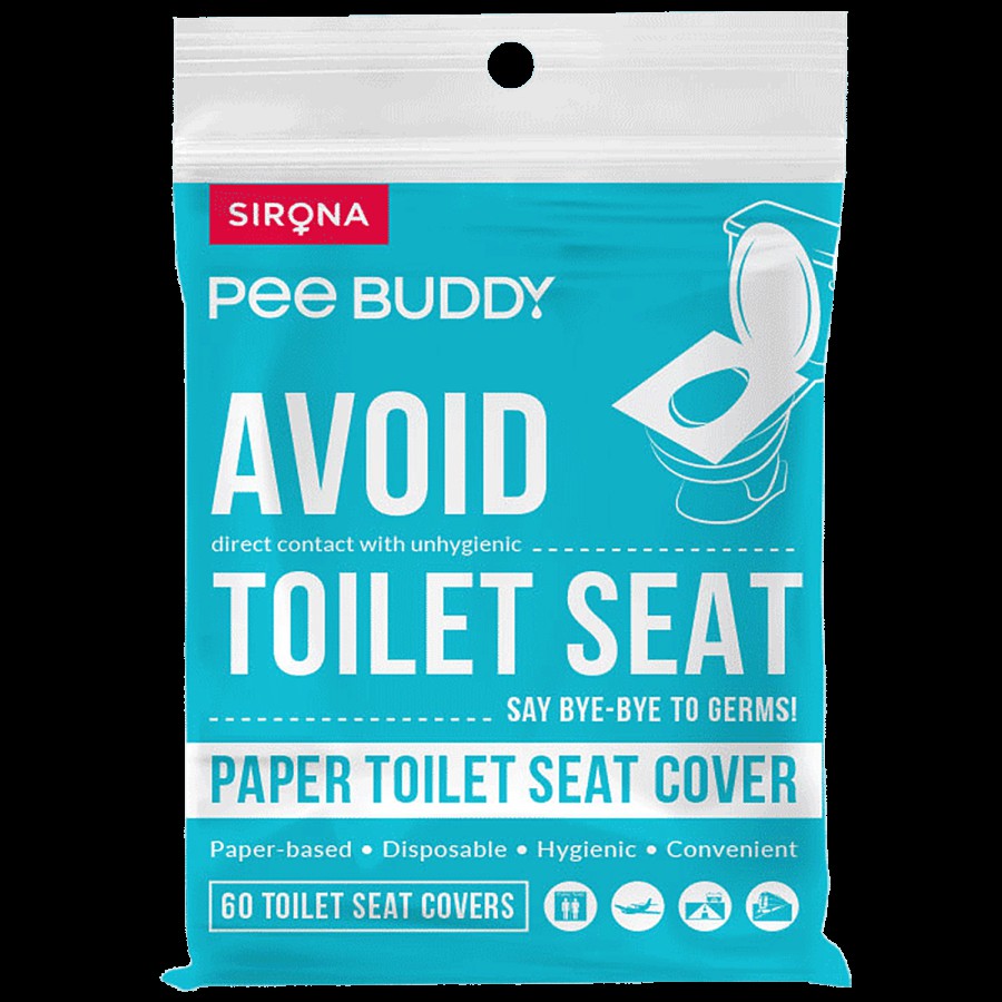 Peebuddy Disposable Toilet Seat Covers - 60 Sheets | No Direct Contact with Unhygienic Seats | Easy To Dispose | Nature Friendly | Must Have For Women and Men