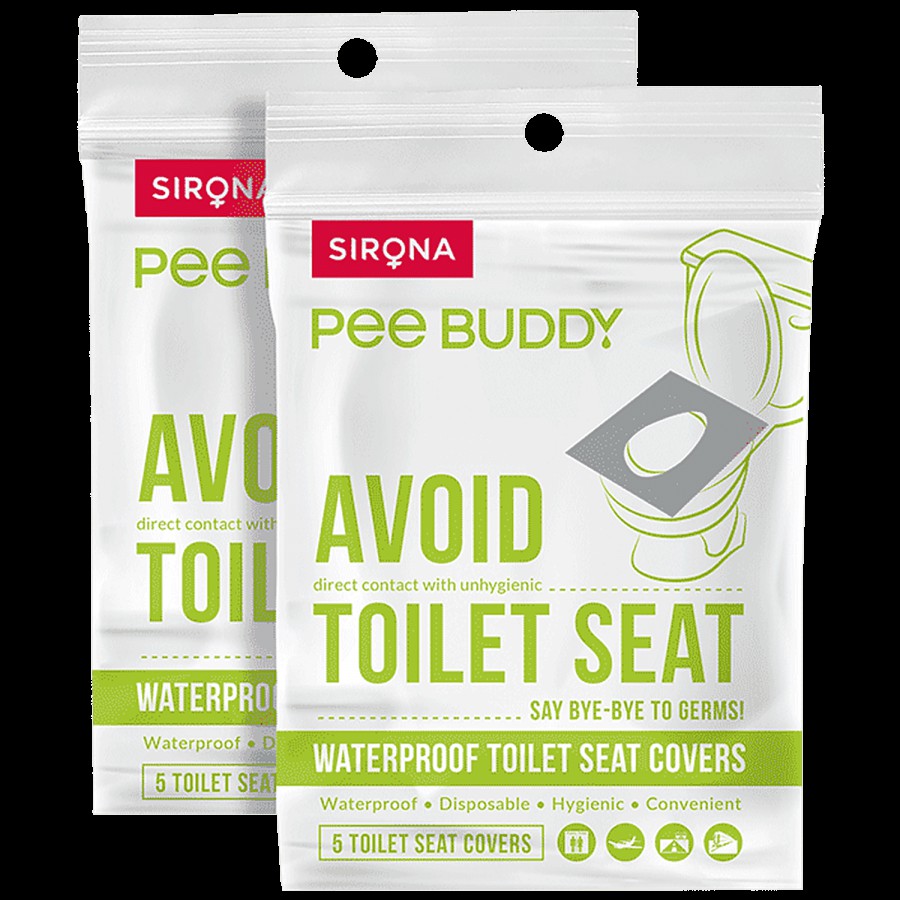 Peebuddy Waterproof Toilet Seat Cover - 5 Sheets (Pack of 2) | No Direct Contact with Unhygienic Seats | Easy To Dispose | Nature Friendly | Must Have For Women and Men