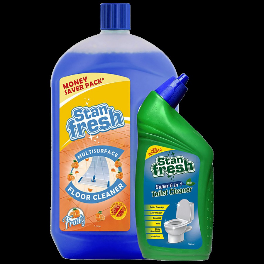 Stanfresh Super 6 In 1 Toilet Cleaner & Multi-Surface Floor Cleaner - Mint & Fruity