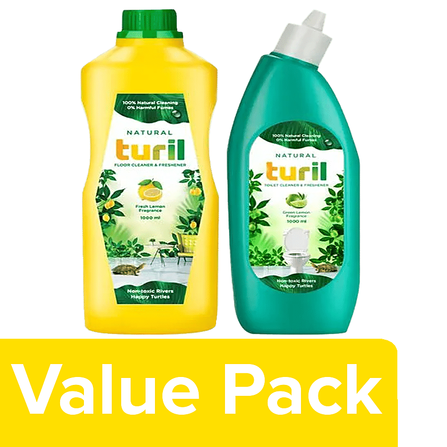 TURIL Floor Cleaner - Fresh Lemon + Toilet Cleaner - Green Lemon (each of 1L)