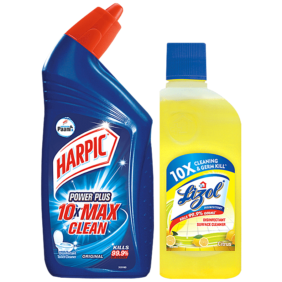 bb Combo Harpic Disinfectant Toilet Cleaner Original200ml+Lizol Floor Cleaner Citrus200ml