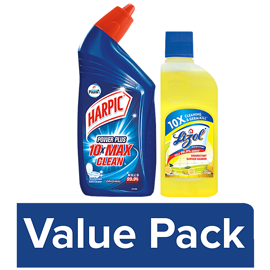 bb Combo Harpic Disinfectant Toilet Cleaner Original200ml+Lizol Floor Cleaner Citrus200ml