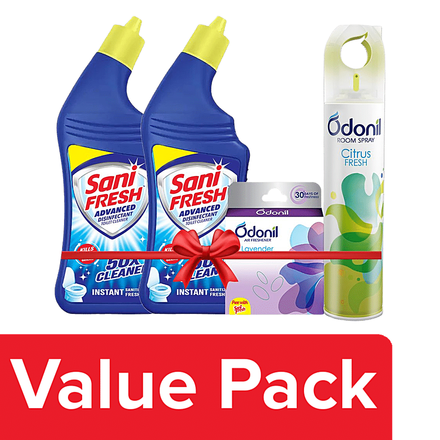 bb Combo Sanifresh Liquid Toilet Cleaner(2 X 500ml) + Odonil Room Air Spray Citrus