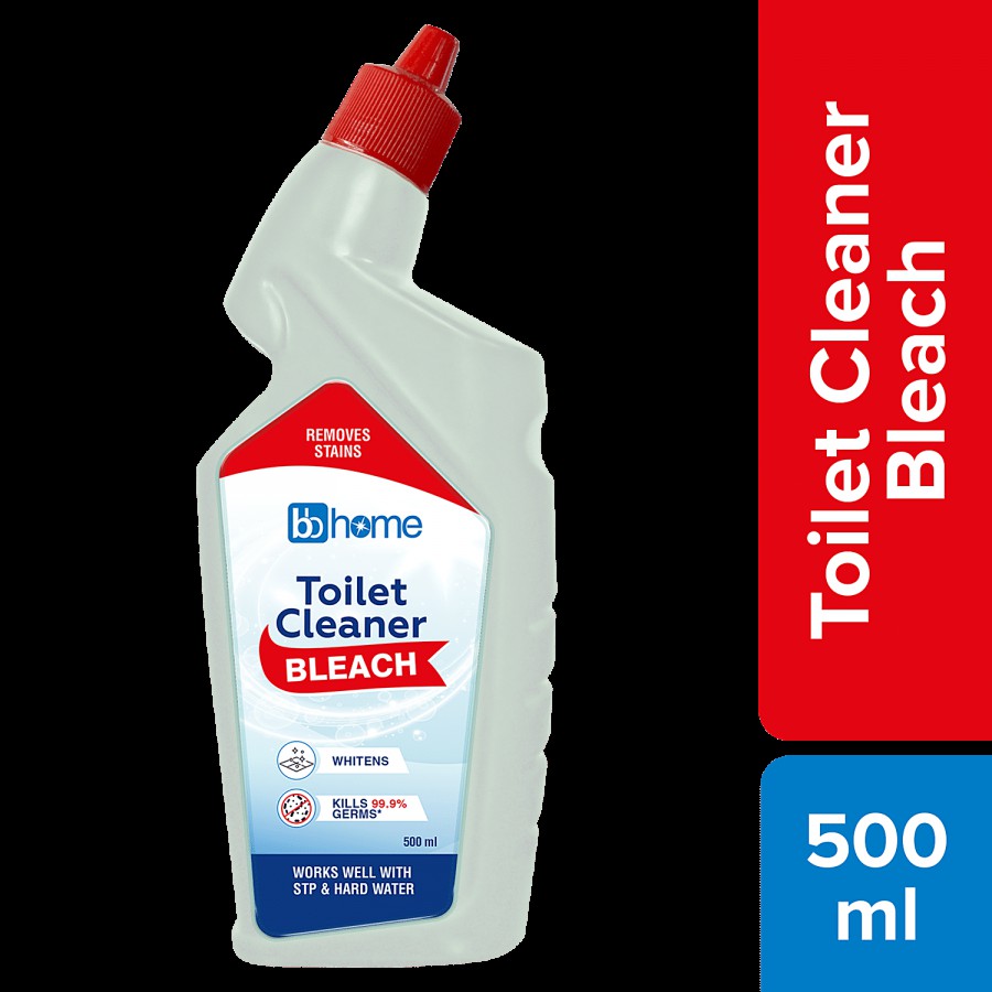 bb home White & Shine Disinfectant Toilet Cleaner Bleach - Kills 99.9% Germs