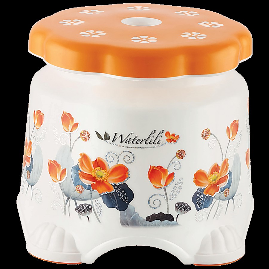 Nakoda Pixel Printed Patla & Bathroom Stool - Assorted Colour