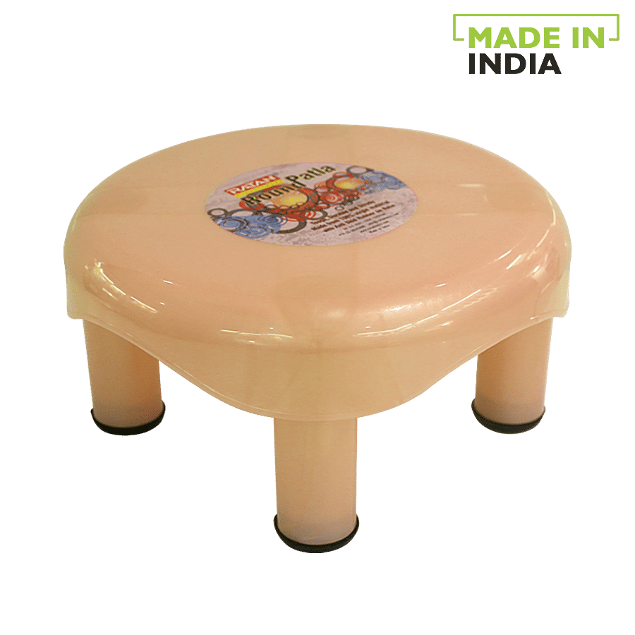 Ratan Bathroom Stool Plastic / Patla Peach