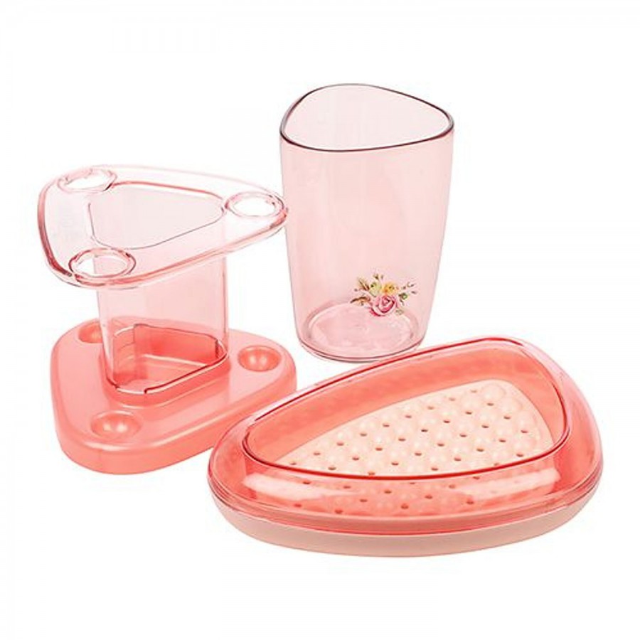 Rose Garden Bathroom Accessories/Organiser - Plastic