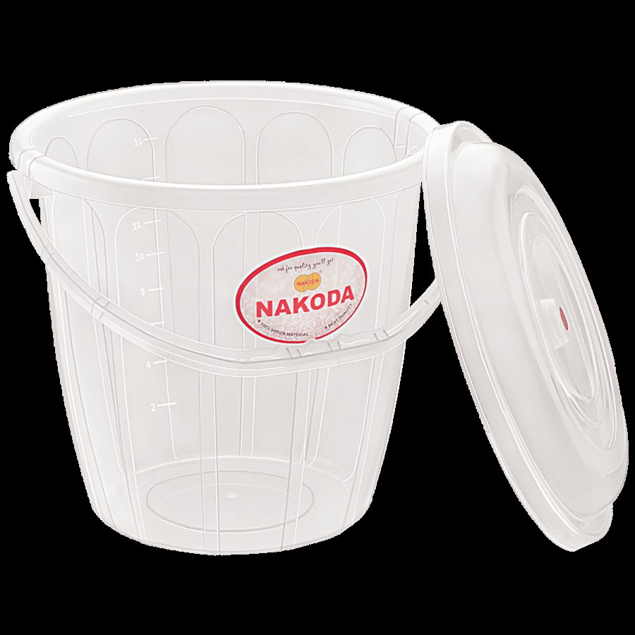 Nakoda Bucket With Lid For Storage & Carry - Transparent