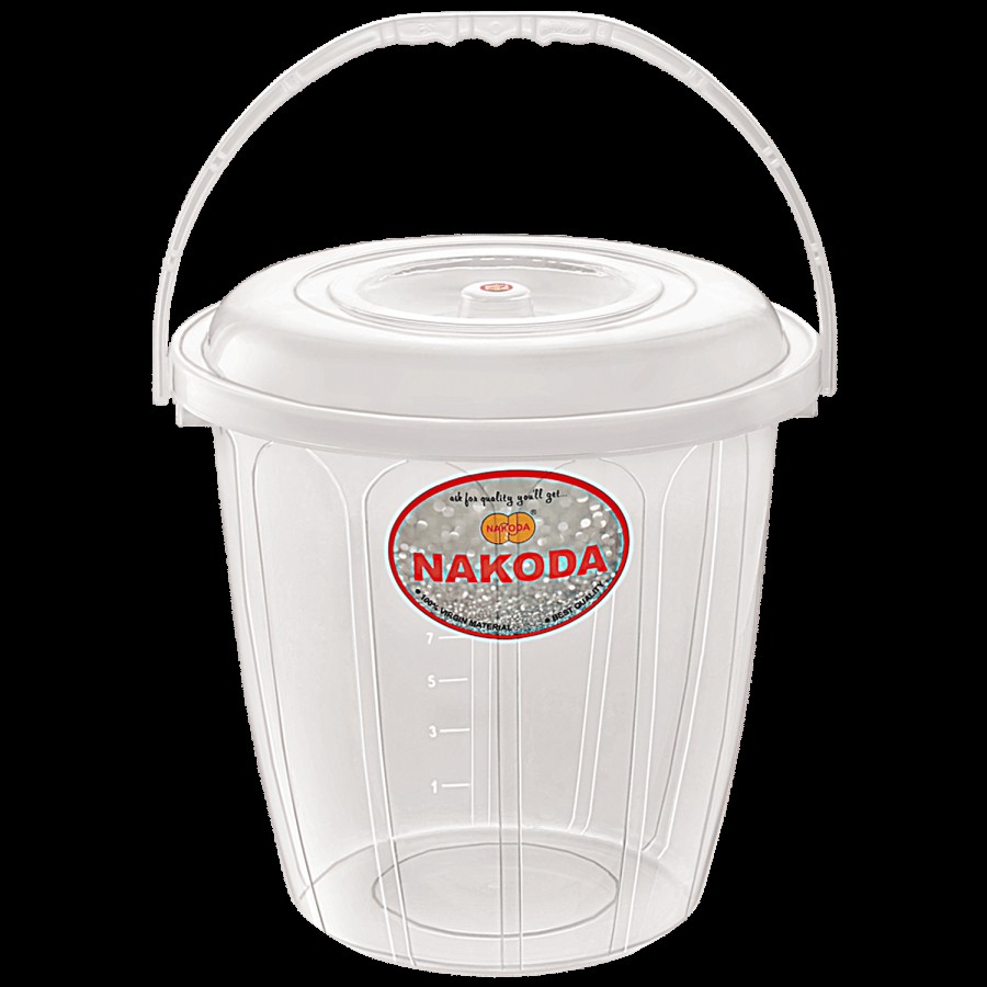 Nakoda Bucket With Lid For Storage & Carry - Transparent