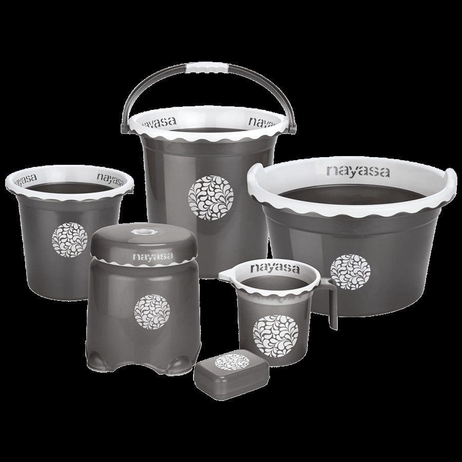 Nayasa Crest Bathroom Set Bucket - 18 Ltr