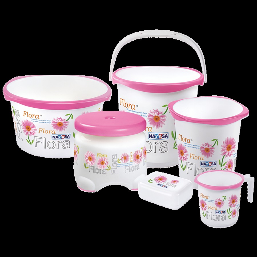 Nayasa Ring Bathroom Set Dlx Bucket - 25 Ltr