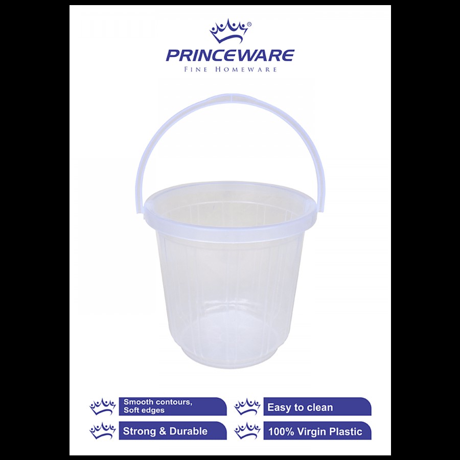 Princeware SD Bucket With Plastic Handle - High Quality