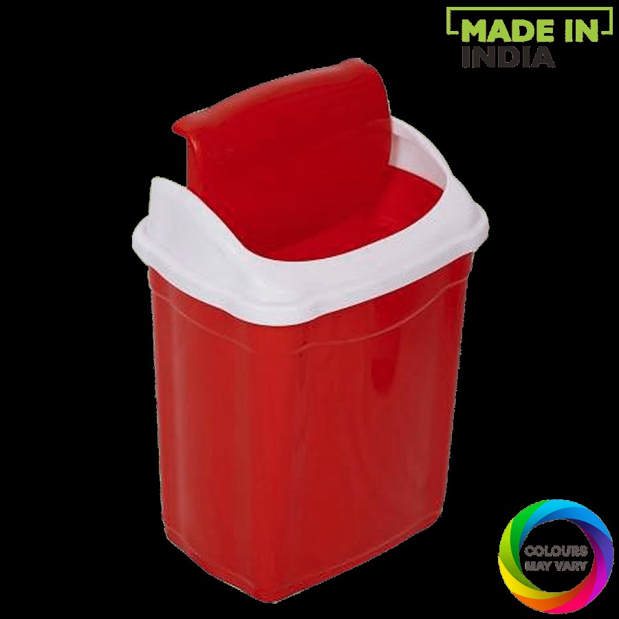 Aristo Vento Plastic Swing Dustbin / Garbage Bin - Assorted Colour