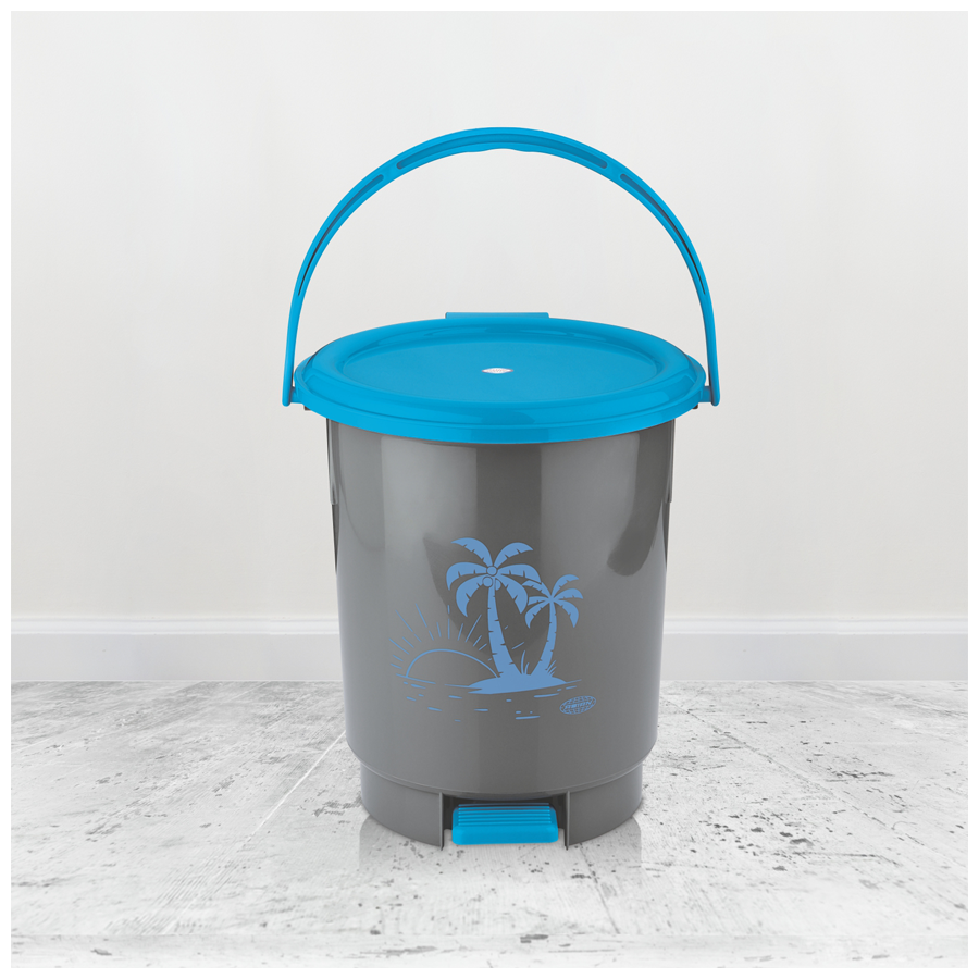 Asian Look Beautiful Dustbin Jr 8 Ltr with Handle - Blue