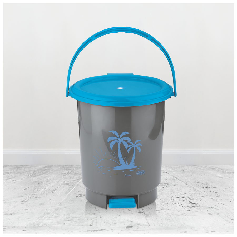 Asian Look Beautiful Dustbin Sr 11.5 Ltr with Handle - Blue