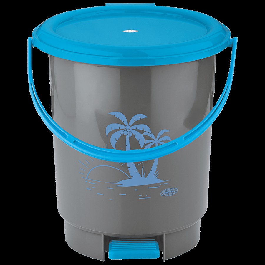 Asian Look Beautiful Dustbin Sr 11.5 Ltr with Handle - Blue